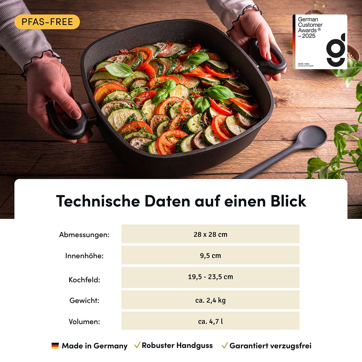 Bräter eckig | STONIQ | PFAS-FREI - Image 3