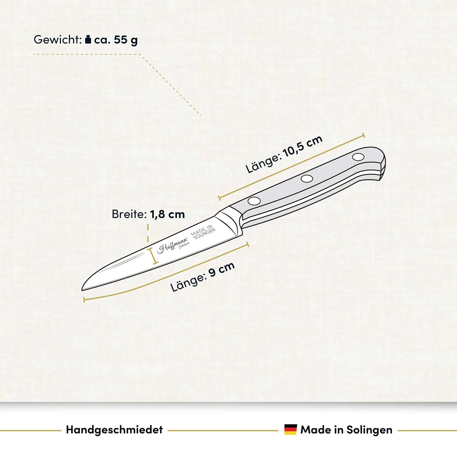 Gemüsemesser 9 cm, handgeschmiedet in Solingen - Image 2