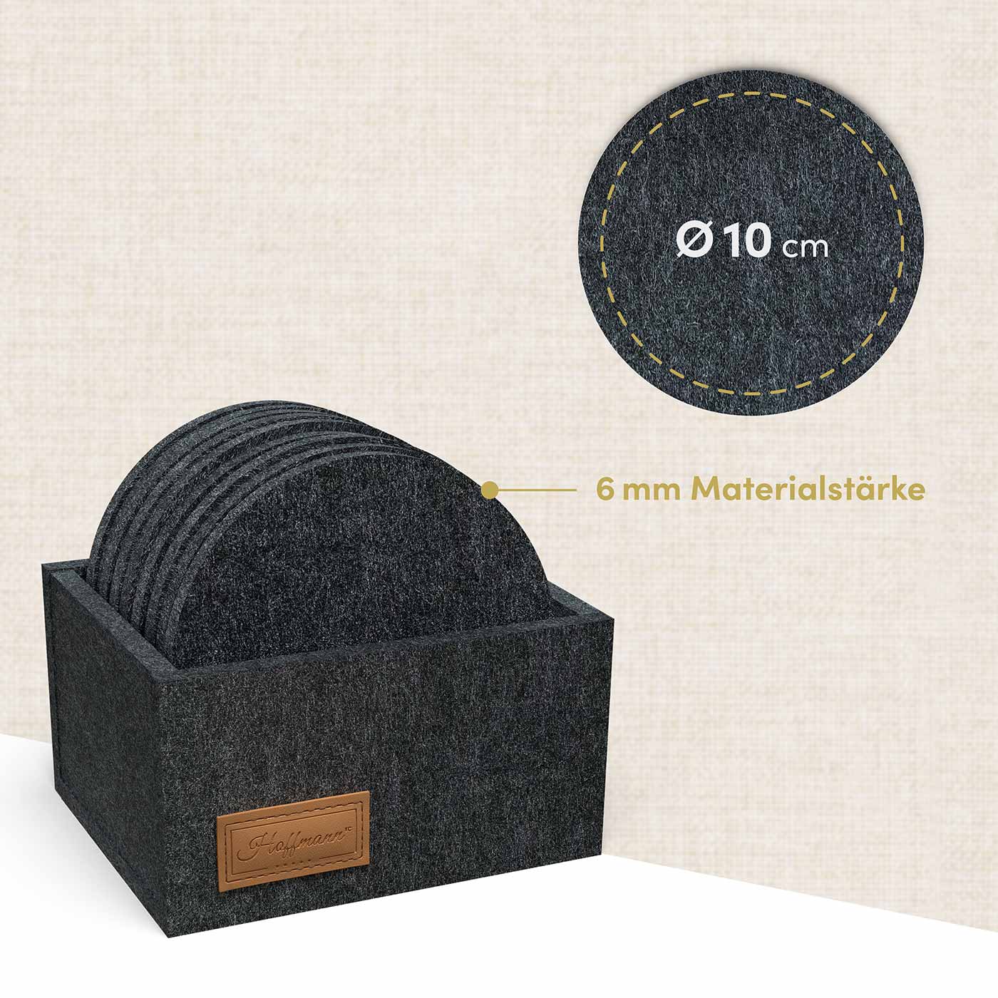 Stilvolle Untersetzer Ø 10 cm I 10 Stück in Aufbewahrungsbox - Image 4