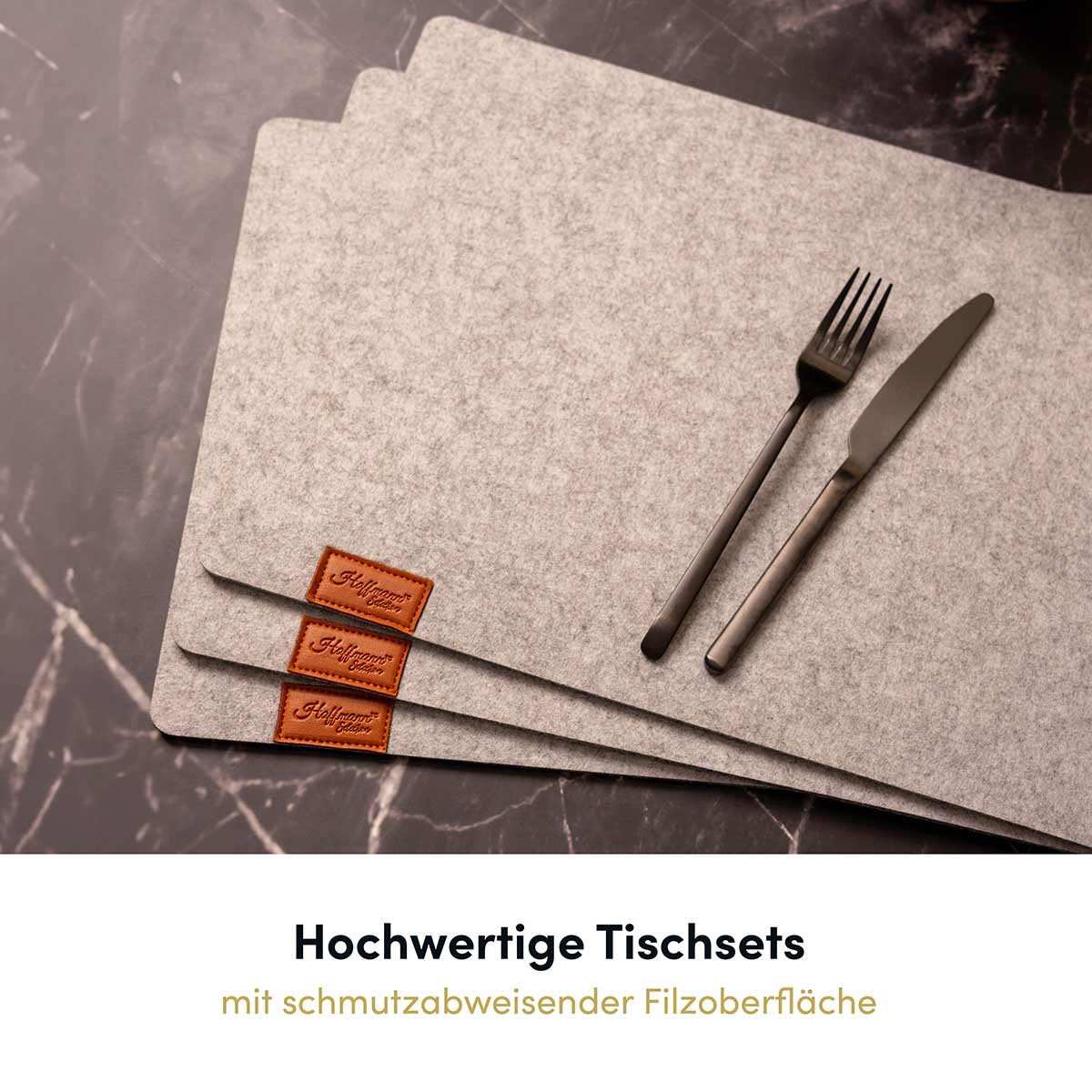 Hochwertige Platzsets hellgrau (6 Stück) - Image 2