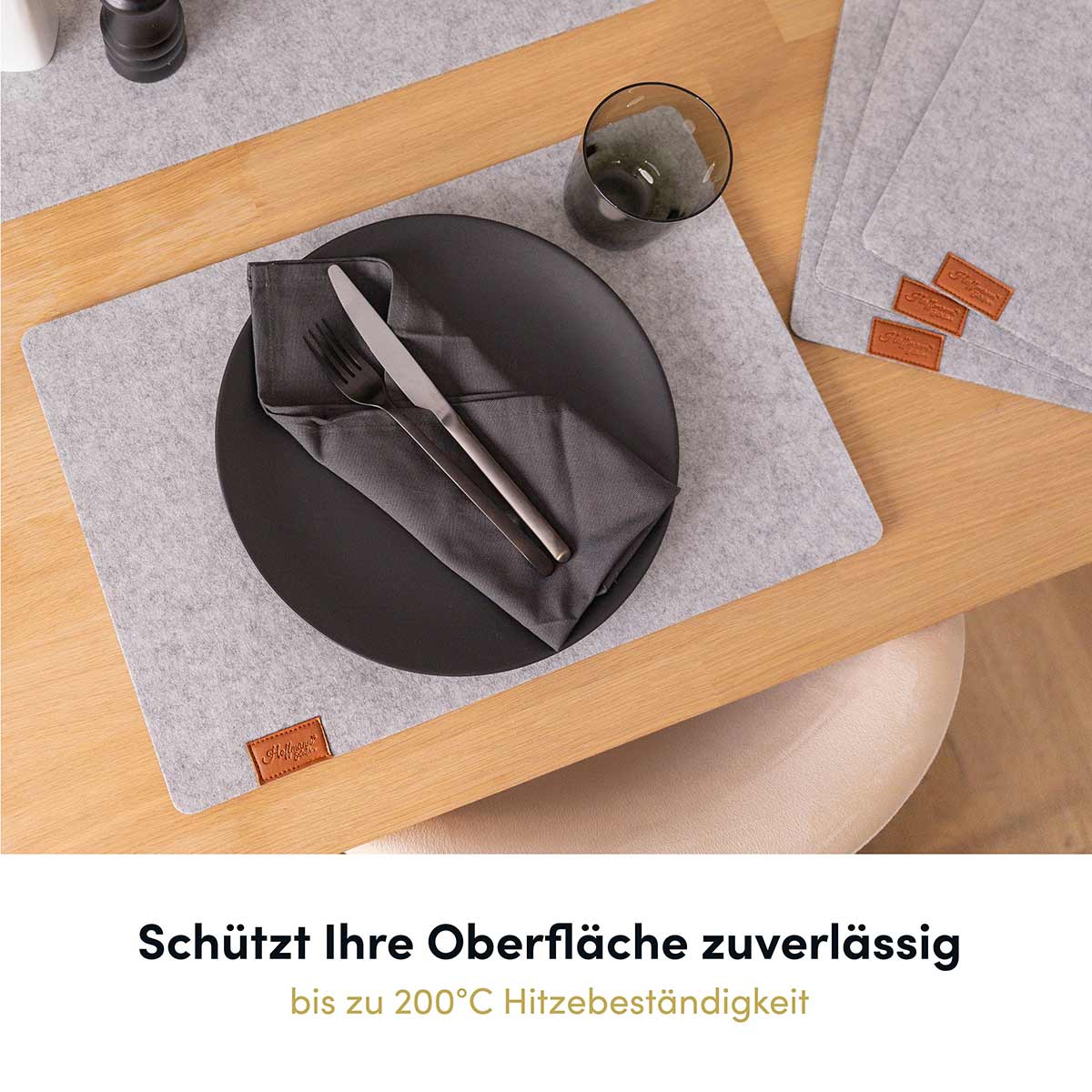 Hochwertige Platzsets hellgrau (6 Stück) - Image 3