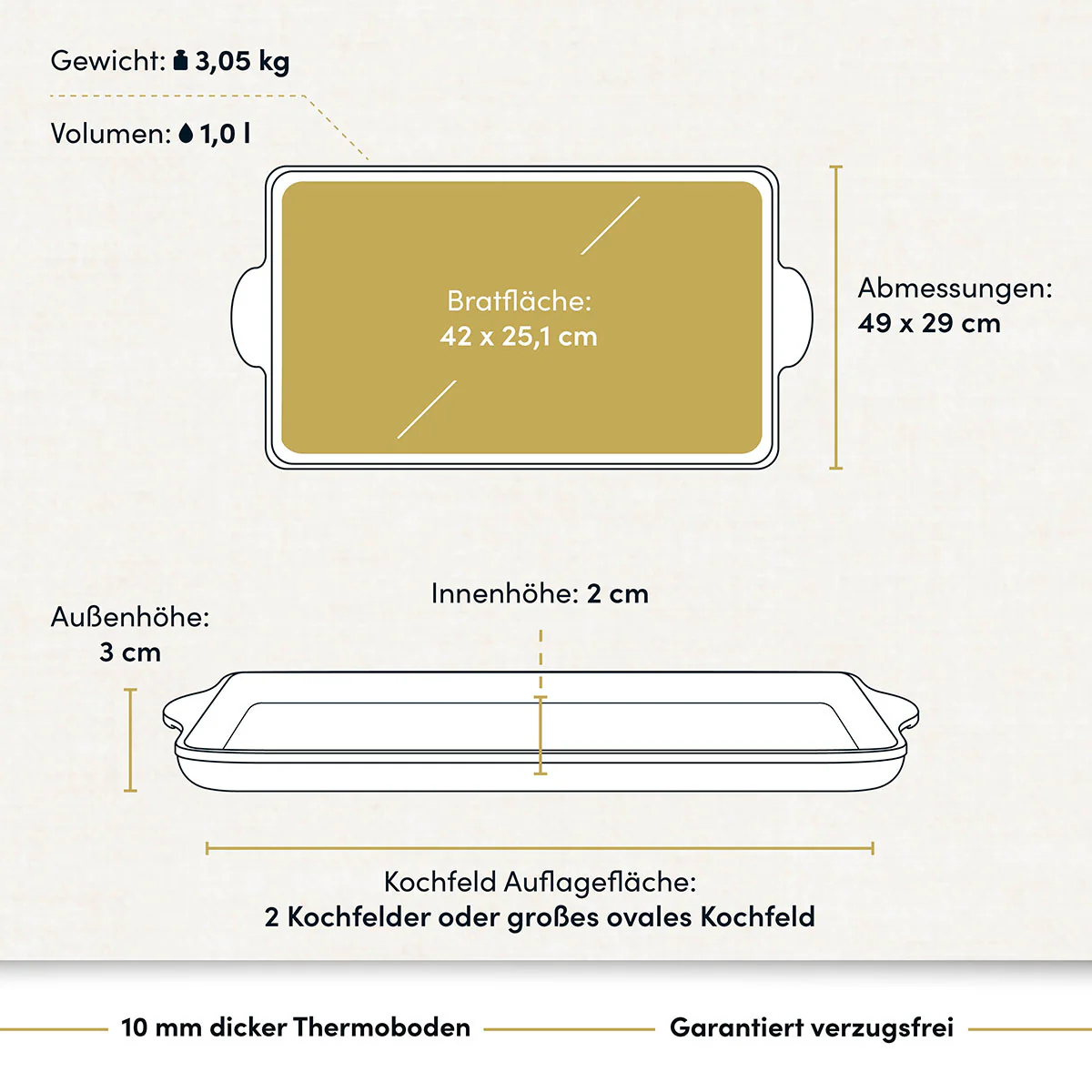 Teppanyakiplatte I Grillplatte I Plancha 49x29 cm - Image 3