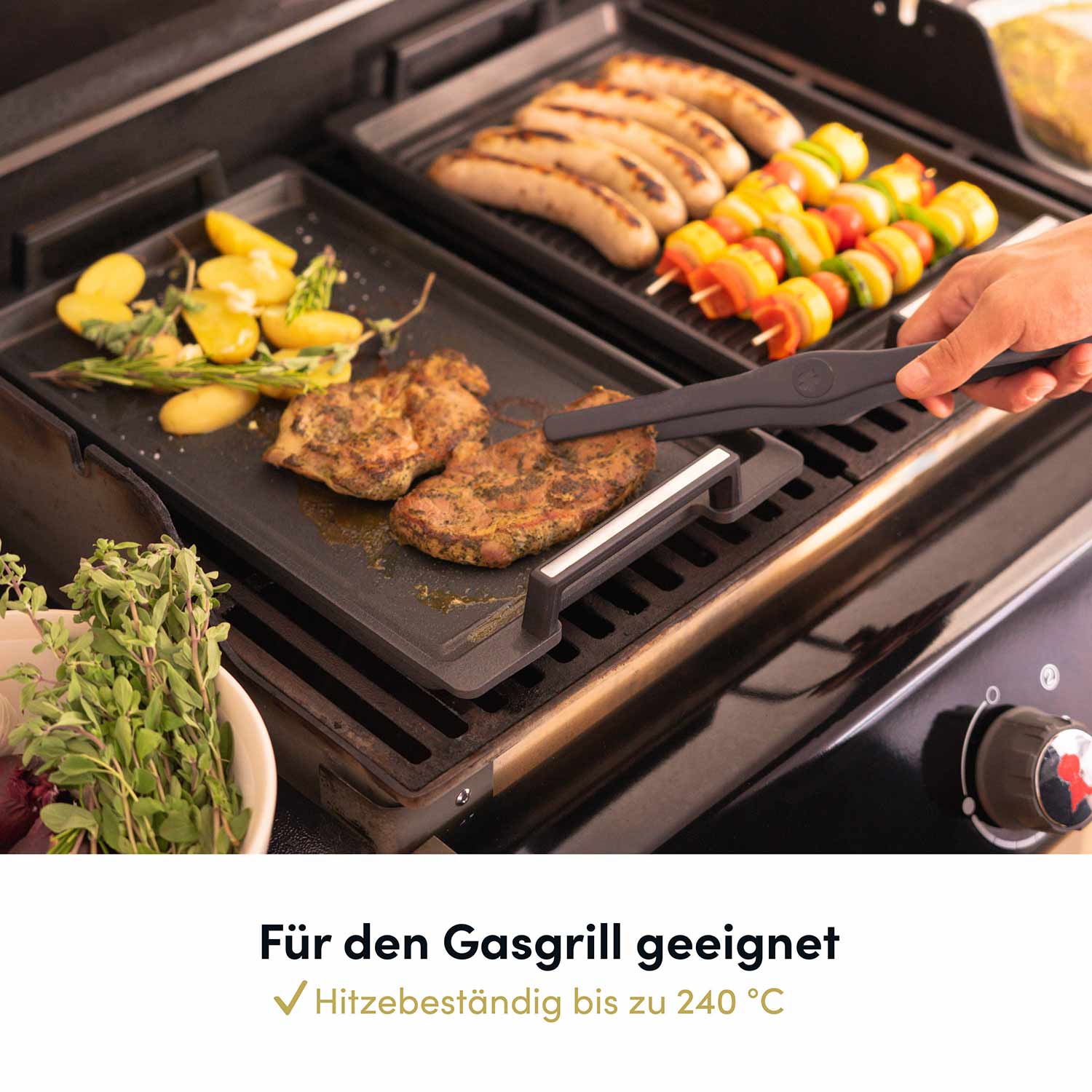 Teppanyakiplatte I Grillplatte mit Seitengriffen I 41x24 cm - Image 8
