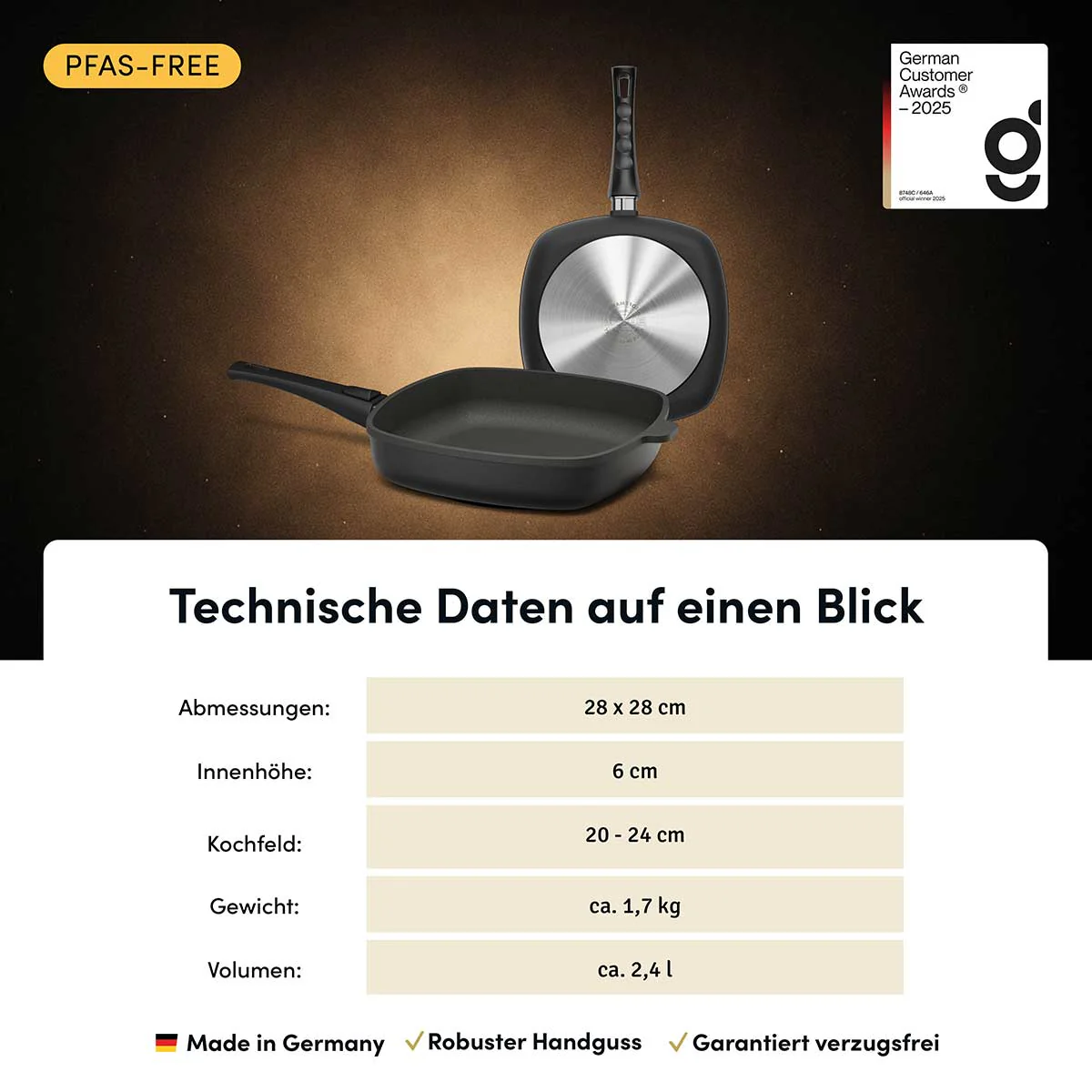 Viereckpfanne | STONIQ | PFAS-FREI - Image 3
